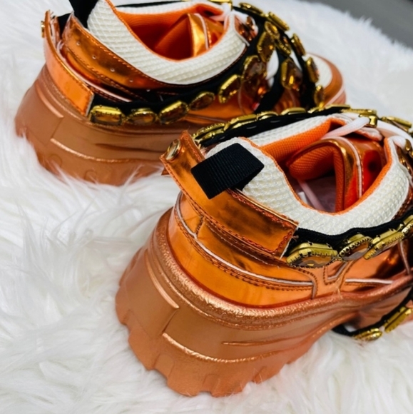 🔥New Arrival🔥 Orange Chunky Sneaker - Picture 4 of 5